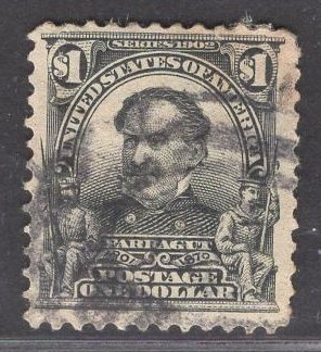 US Stamp #311 $1 Black Faragut USED SCV $90.00