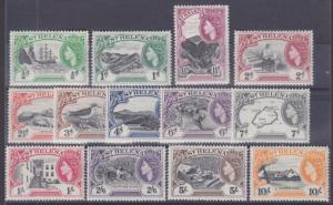 St. Helena Sc 140-152 MLH. 1953 QEII definitives cplt, VLH & VF