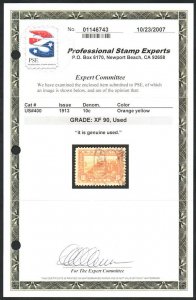 USA #400 XF, w/PSE (GRADED 90 (10/07)) CERT, town cancel, vibrant color, SELECT!