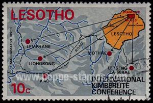 Lesotho, Sc , SG 246 Used, Hinged - 1973 10c.  - Maps, Di...