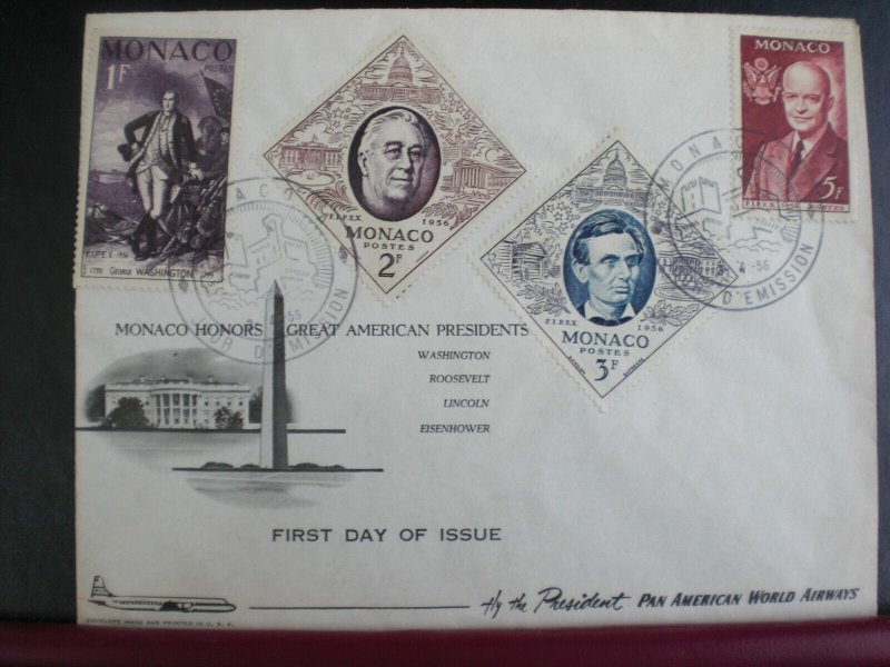 1956 Monaco FDC Scott #354-7 lt 56