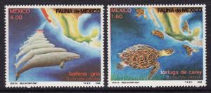 Mexico #1281-82 F-VF Mint NH ** Turtles, Whales