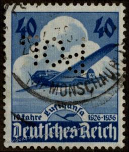 Germany Lufthansa Polizei POL Lochung Police Perfin Official Stamp Used 60916