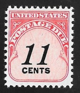 J102 11 cents Carmine Rose & Black Stamp mint OG NH VF