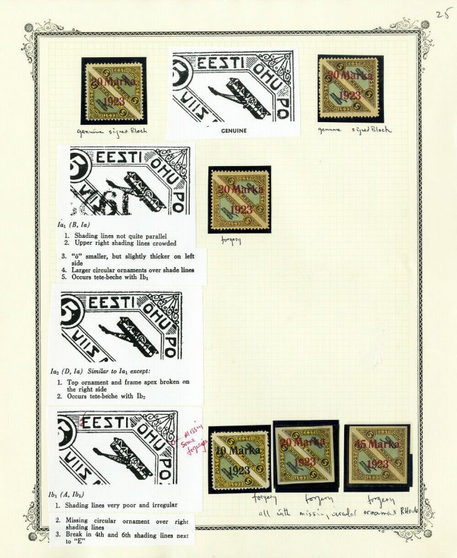 Worldwide Stamp Study Of Fakes Overprints 