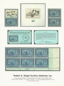 Match & Medicine & Duck Stamps, Robert A. Siegel, Sale #926, December 19, 2006