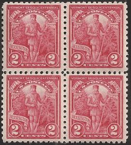 # 643 MINT NEVER HINGED CARMINE ROSE VERMONT SESQUICENTEN...