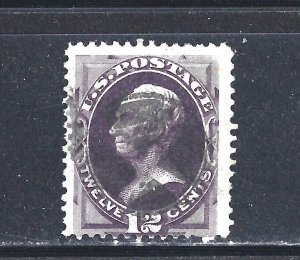 #162 US 12 CENT BLACKISH VIOLET CLAY-USED-N/G-FINE-VF