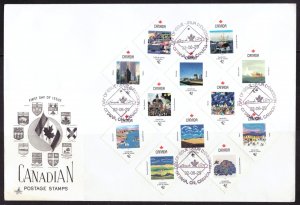 F580   CANADA   FDC # 1420-1431      Canada Day 1992 Issue