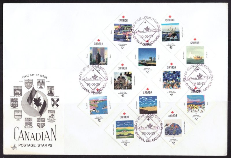 F580   CANADA   FDC # 1420-1431      Canada Day 1992 Issue