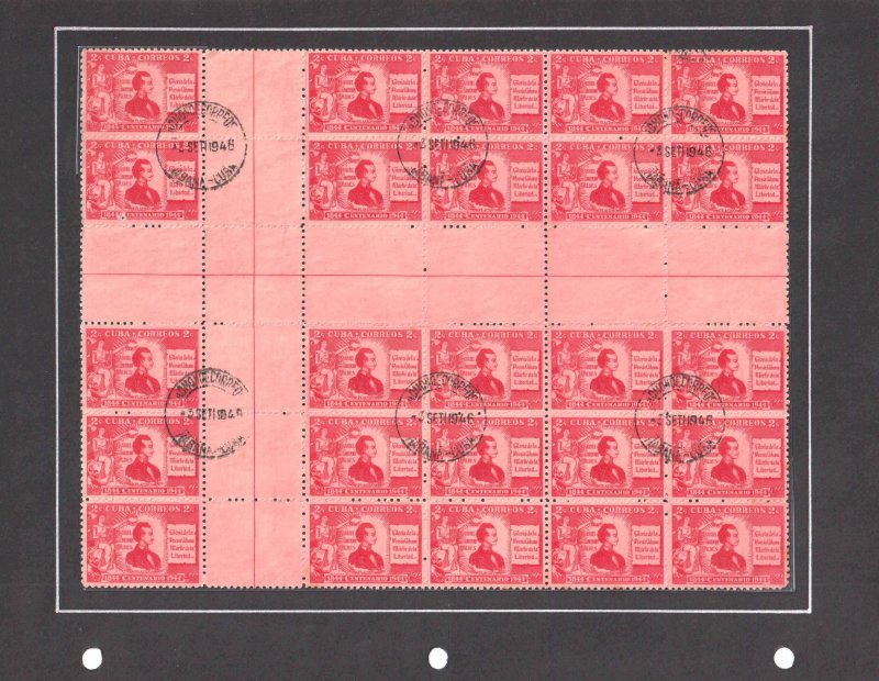 CUBA 402 3 SCANS USED CROSS GUTTER BLOCK 25 + NH BLOCK 4 + BLOCK 4