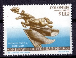 Colombia 1963 Sc#C453 BOLIVAR STATUE BY ARENAS-BETANCOURT Single MNH