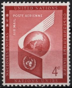 SC#C5 4¢ United Nations: World and UN Symbol Airmail (1957) MNH