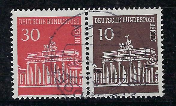 Germany Berlin Scott # 9N253, 9N251, used, se-tenant, Mi # W44