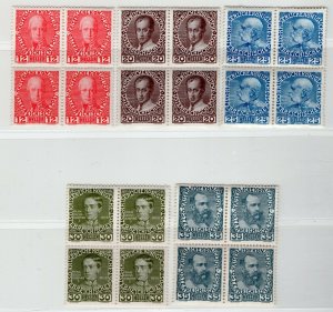 AUSTRIA 1908 FRANZ JOSEF 60 YEARS LOVELY BLOCKS OF 4 SCOTT 110-120 PERRECT MNH