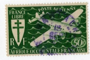 FRENCH WEST AFRICA  C3 USED BIN $1.00 AIRPLANE