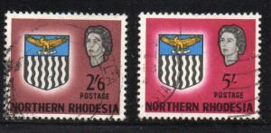 Northern Rhodesia Sc 85-6 1963 Hi Value QE II stamps used