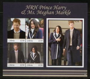 LIBERIA   2018 THE ROYAL ENGAGEMENT  OF HARRY & MEGHAN  SHEET MINT NH