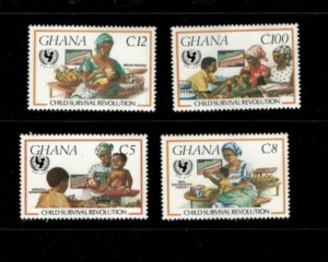 Ghana 1985 - Medicine, Children - Set of 4 Stamps - Scott #997-1000 - MNH