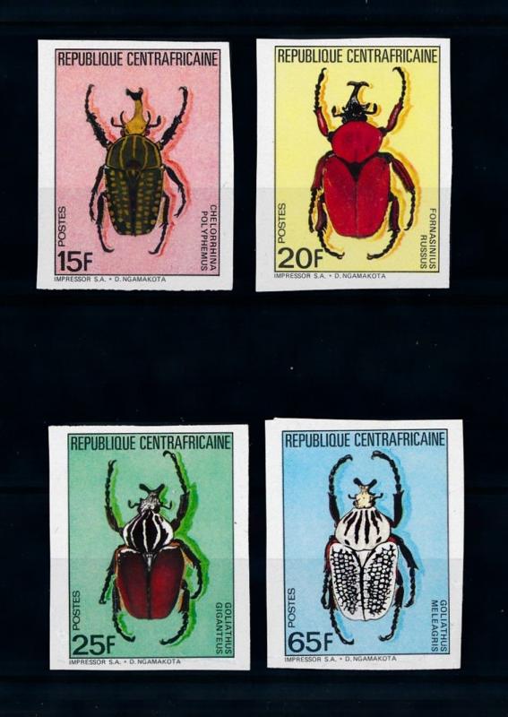 [70602] Central African Republic 1985 Insects Beetles Imperf.  MNH