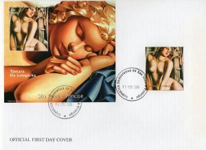 Sao Tome & Principe 2005 TAMARA DE LEMPICKA Paintings s/s+set Perforated in FDC