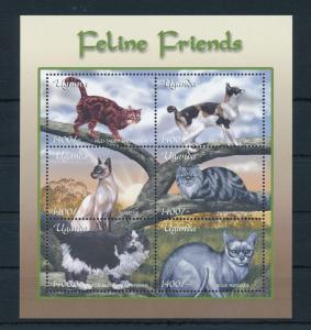 [26158] Uganda 2001  Siamese Russian Persian Japanese Cats MNH