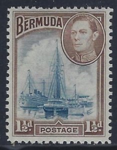 Bermuda, Scott #119; 1 1/2p King George VI, MH