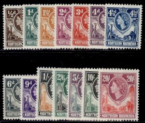 NORTHERN RHODESIA QEII SG61-74, 1953 complete set, NH MINT. Cat £95.