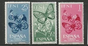 IFNI 111-113,  MNH,  BUTTERFLIES SET, ISSUED FOR CHILD WELFARE