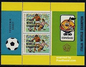 Indonesia 1982, Football winners s/s (black overprint), MNH
