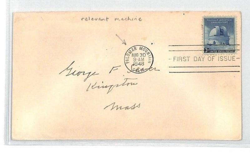 BU250 1948 USA Palomar Mountain California Relevant Machine FDI Cover PTS