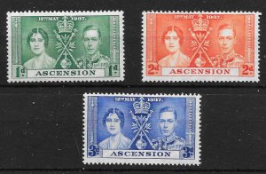 ASCENSION SG35/7 1937 CORONATION SET MTD MINT (m)