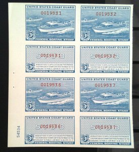 Scott #RVB2 - $3 Blue - P# block of 4 - MNH - 1960