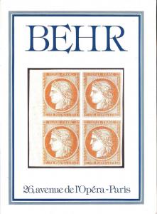 Behr: Sale # 37  -  Behr 37th Vente a Prix Net, Bernard B...