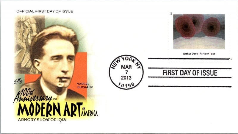 FDC 2013 SC #4748 Artcraft Cachet, Arthur Dove - New York, Ny - Single - J2125