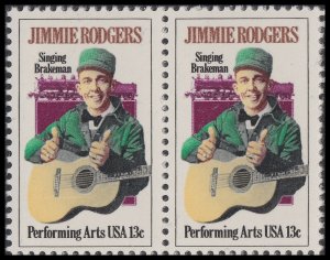 US 1755 Performing Arts Jimmie Rodgers 13c horz pair (2 stamps) MNH 1978