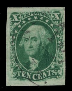 MOMEN: US STAMPS #15 IMPERF USED VF/XF+ LOT #84838*