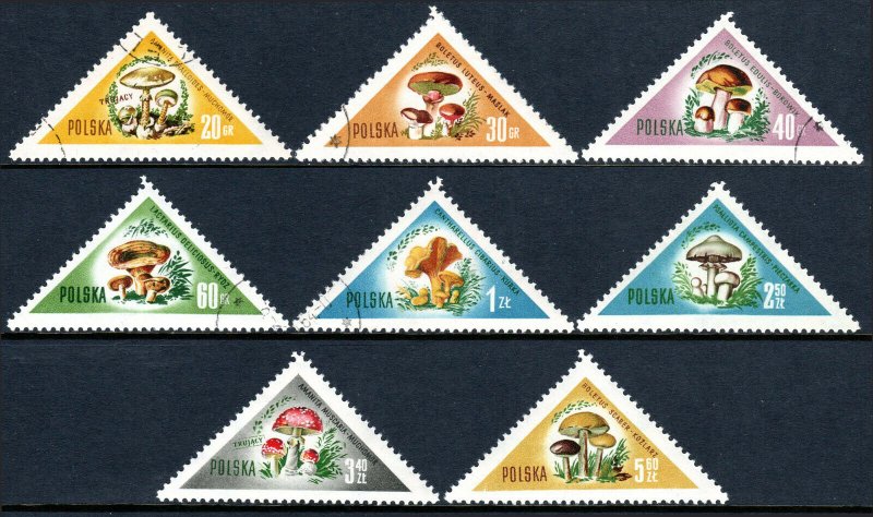 Poland 842-849, CTO. Various Mushrooms, 1959