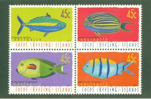 COCOS ISLAND 335 BK/4 MNH CV $5.00 BIN $3.00