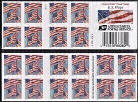 U.S.#5658a U.S. Flags (3) 58c FE Booklet Pane of 20, MNH.  P#B1111