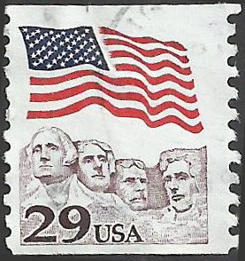 # 2523 USED FLAG OVER MOUNT RUSHMORE    