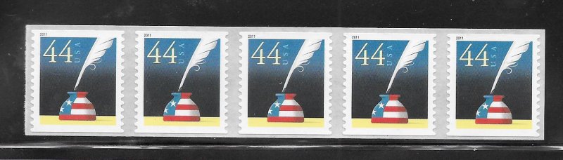 #4496 MNH Quill and Inkwell Strip of 5