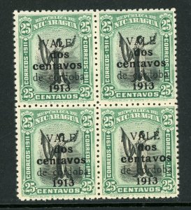 Nicaragua 1913 Liberty Gold Currency 1¢/25¢ Green & Black  Sc 320 Block MNH Q515