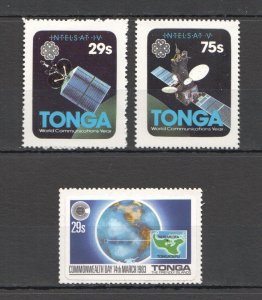 SS0192 TONGA SPACE INTELSAT WORLD COMMUNICATIONS YEAR !!! SELF-ADHESIVE MNH