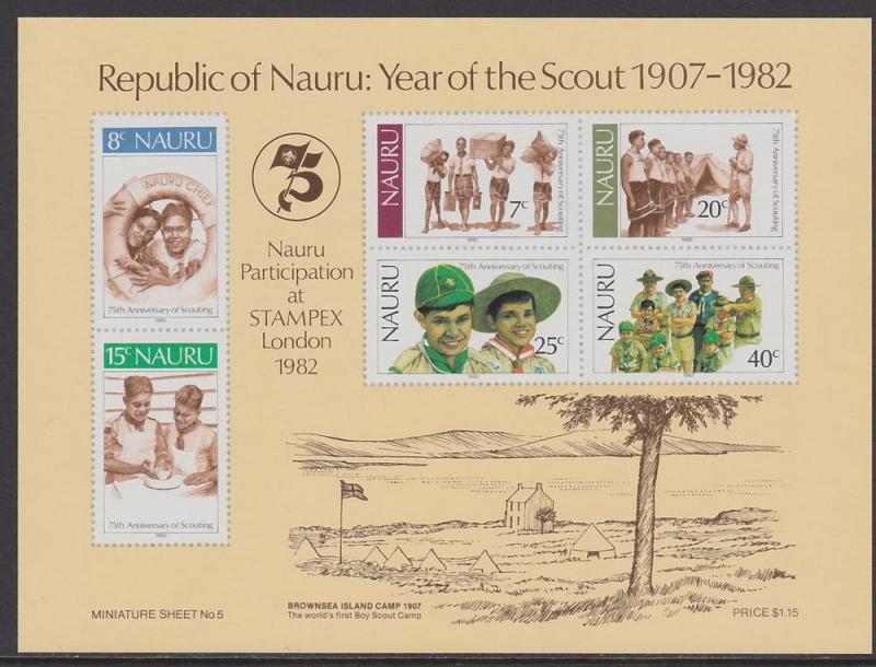Nauru 1982 Scouting Year SS Scott (249a) MNH