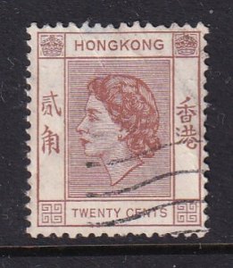 Hong Kong 1954 Sc 188 QEII 20c Used