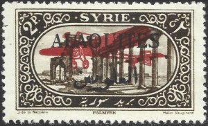 Alaouites #C9  Unused DG - 2p Red Airplane Overprint (1926)