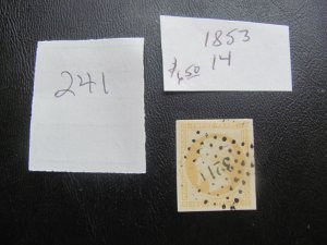 FRANCE 1853 USED SC 14 SUPERB $6.50 (241)