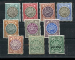 ?ANTIGUA Scott #21 / 28 as shown, mh Cat $243 -  10 stamps
