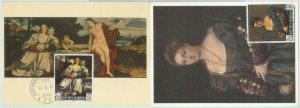 81234 - SAN MARINO - Postal History - Set of 2 MAXIMUM Cards - ART Religion 1966